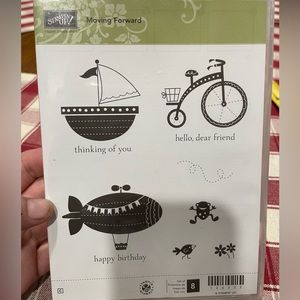 Moving Forward rubber stamp set